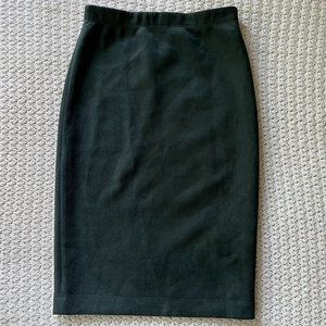 BCBGMaxAzria Forest Green Lyric Pencil Skirt w/ Velvety/Suede-Like Texture--NICE